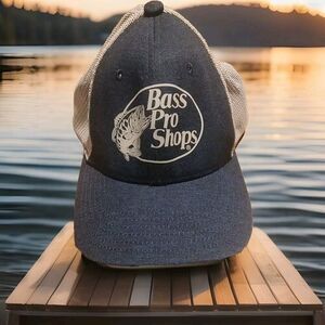 Bass Pro Shops Blue W/ Gray Mesh  OS Baseball Hat